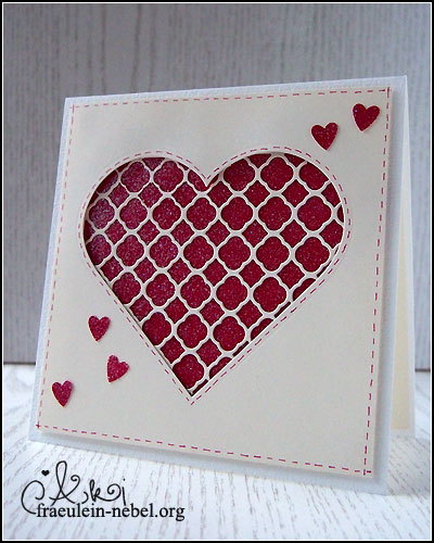 Hochzeitskarte "hearts" mit My Favorite Things und Sizzix | © fraeulein-nebel.org