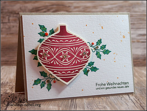 Karte "Frohe Weihnachten" mit Stampin' Up! und Ranger | fraeulein-nebel.org